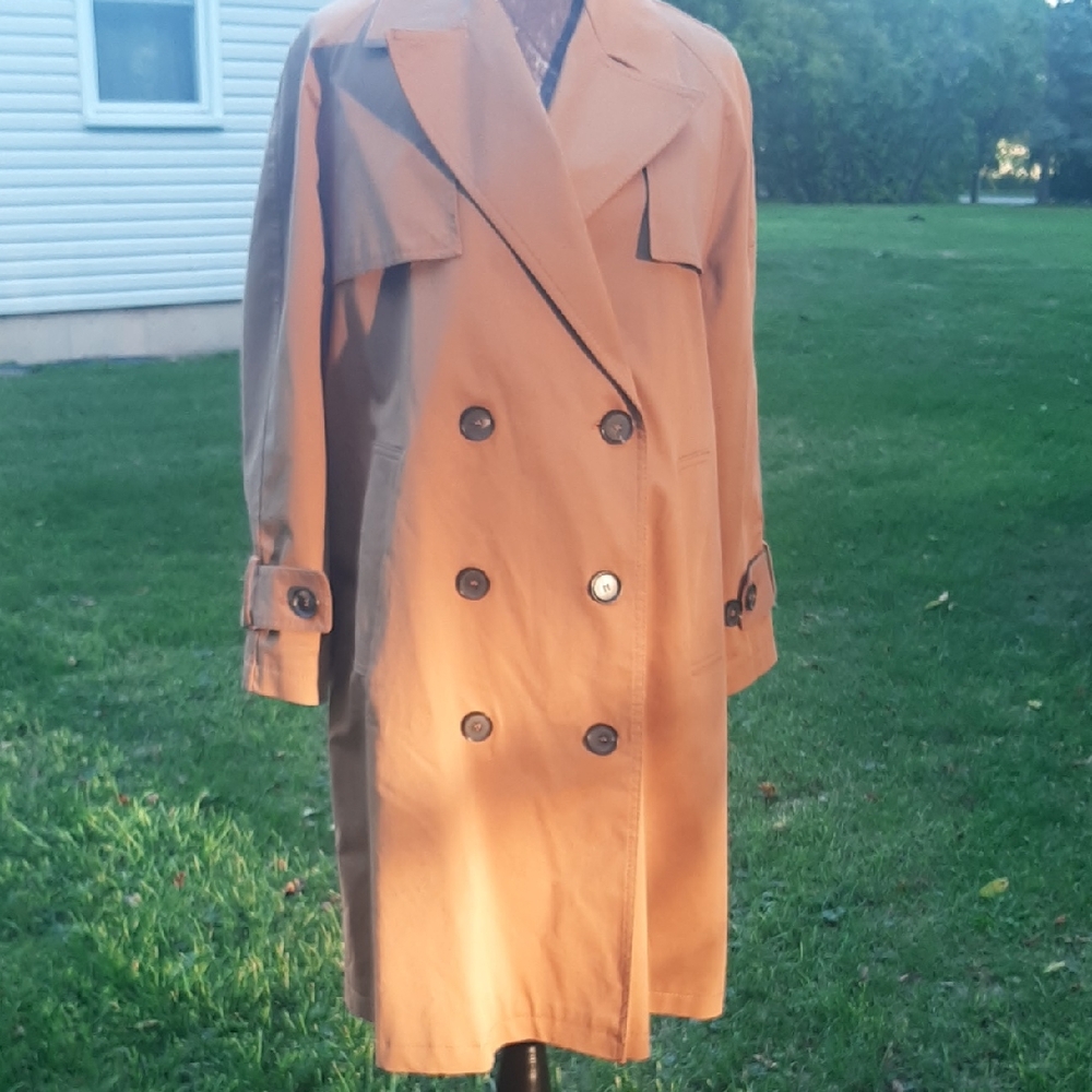 Zara NWOT Classic Caramel🟤Double Breasted Trench Coat🧡SIZE Oversized Small - Picture 3 of 14